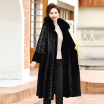 Talveriided Uued keskealiste ja eakate naiste karusnahast integreeritud mantel, keskmise pikkusega ema hirve karusnahast pl&uuml;&uuml;sis jope XL