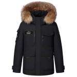 P&auml;ris karusnahast krae Talvine valge pardi sulemantlid meestele Prakas Kapuutsiga Paksud soojad sulejoped Meeste &uuml;ler&otilde;ivad S must