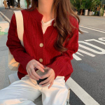 YYFS naiste moe vabaaja s&uuml;gistalvised &uuml;hev&auml;rvilised pikkade varrukatega kampsunid O-kaelusega One Size tumehall v&auml;rv