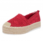 Mood 2024 Naiste Suur Suurus Paks Tald Kingad Vabaaja Kingad &Uuml;hev&auml;rvilised Hingavad Espadrillid Chaussures Femme Zapatos De Mujer 35 punane