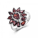 Unikaalse kujuga disain 925 Sterling Silver naturaalsete granaadist kalliskividega s&otilde;rmus naiste peened ehted t&auml;htp&auml;evadeks ja bankettide kandmiseks US RING SIZE:6# punane