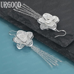 925 Sterling h&otilde;be Romantiline lille augustamine K&otilde;rvar&otilde;ngad Mood Pulmaehted 8.50*2.70cm