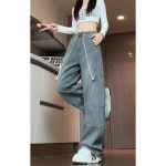 K&otilde;rge t&auml;nava teksap&uuml;ksid meestele, retro-stiilis kulutatud, lahtised sirge s&auml;&auml;rega p&uuml;ksid, laia s&auml;&auml;rega spordip&uuml;ksid, trendikad 3XL sinine