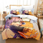 Mootorsaeinimene Pochita Voodipesukomplekt &Uuml;heinimese Twin T&auml;is Queen King Suurusega Voodikomplekt T&auml;iskasvanu Laste Magamistoa Tekikoti Komplektid SPY&times;FAMILY 70x133cm 2pcs