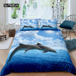 Kid Dolphin tekikott King Size Armas Dolphin Marine Life Loutsu kate Mikrofiibrist Blue Wave Decor tekikott teismelistele EU single(135x200cm)