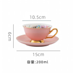 1 komplekt 200 ml kohvikruus elegantne Euroopa luuportselanist teetassikomplekt isoleeritud mitmeotstarbelised keraamilised joogin&otilde;ud alustassiga koju 200ml roosa