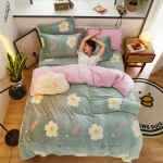 Antistaatiline talvine tekikott Paks fliis Soe flanell Korall Kahepoolne samet Voodipesukate Pehme nahas&otilde;bralik voodipesukomplekt 1PC 200x230cm