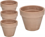 Lot de 4 pots de fleurs en terre cuite Moka &ndash; 13 cm avec bord &ndash; Pour l'int&eacute;rieur et le jardin &ndash; KOTARBAU&reg;