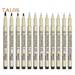 12 tk joonistuspliiatsid Micro Fineline Art pliiatsikomplekt veekindel pigmenttindiga sile nailonist otsikuga m&auml;&auml;rdumiskindlad kunstniku pliiatsid 12pcs