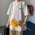 Uus l&uuml;hikeste varrukatega T-s&auml;rk meeste suvine korea stiilis trendikas lihtne poolvarrukaline Hongkongi stiilis vaba vabaaja mood br&auml;ndi T-s&auml;rk M valge