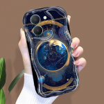 Armas koomiksimustriga kreemjas tekstuuriga korpus, lainelise servaga pehme silikoonkaanega telefoni&uuml;mbris Vivo jaoks Vivo V27 Pro 5G puhas