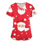 Naiste moe j&otilde;ulutr&uuml;kiga l&uuml;hikeste varrukatega V-kaelusega v&auml;ike t&ouml;&ouml; T-s&auml;rk XXXXXL kuld