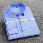 Khmeeri kortsudevaba vabaaja Oxfordi ketrusest meeste pikkade varrukatega s&auml;rk kortsukindel hooldusvaba slim-fit ruuduline triibuline s&auml;rk meestele 3XL