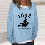 Naiste vabaaja moe vintage tr&uuml;kitud pikkade varrukatega O-kaelusega kampsun, kihiline pullover XXL sinine