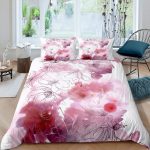 Lilleline tekikott moonidega Elavad kroonlehed Pungad Pastoraalne puhtus Looduskujundus Dekoratiivsed voodiriided Punane Roheline naistele t&auml;iskasvanutele 173x218cm 2pcs