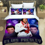E-Elvis Presley Retro tr&uuml;kiga Voodipesukomplektid peen tarvikute komplekt tekikott voodikate komplekt voodipesukomplekt luksuslik s&uuml;nnip&auml;evakingitus AU Single 140x210cm