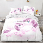 Lastele Rainbow Horse tekikott Multifilm Unicorn voodipesukomplekt lastele Beebivoodi tekikott Padjap&uuml;&uuml;r Armas voodipesu EU Single 135x200cm