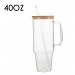 40 OZ Klaasist tass Puidust kaas Mullitee K&uuml;lmad joogid Kohv Vein Mahl Piim L&auml;bipaistev k&otilde;rreke Autotass Joogiklaas Pudel 1200ml puhas