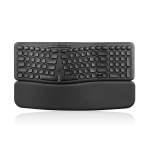 Perixx Wireless Ergonomics Inglise paigutusega klaviatuuri &uuml;hendus Eemaldatav randmetugi Must PERIBOARD-636BUS USB2.4