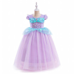 V&auml;ike merineitsi Ariel Printsess Kost&uuml;&uuml;mid Noored T&uuml;drukud Lilla Kleit Lastele Cosplay Karnevali Kleit S&uuml;nnip&auml;eva Kleidid Tutu Kleidid Suvised Uued r&otilde;ivad 100(3-4Y)