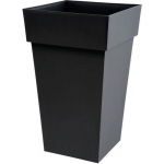 Pot de fleur haut Carr&eacute; 39 cm - EDA - Toscane - 39 x 39 x H. 65 cm - 62 L - Gris Anthracite hall
