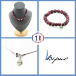 Pierres et Min&eacute;raux. Parure bijoux Bracelet Collier 20 Perles L&eacute;pidolite 8 mm. Chaine en Taille personnalisable.