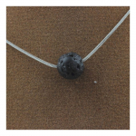 Pierres et Min&eacute;raux. Collier 1 perle Lave 8 mm Chaine en acier inoxydable.