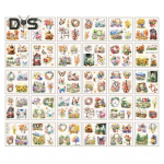 Erinevate suurustega l&auml;bipaistev kleebiste raamat Lihtsalt kasutatavad kleebised ajakirjandusv&auml;ljal&otilde;igete albumi kollaažkleebised r&auml;mpsp&auml;eviku tarbed A