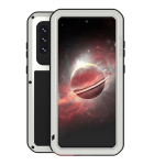 Samsung Galaxy A72 5G / 4G jaoks LOVE MEI Metallist l&ouml;&ouml;gikindel veekindel tolmukindel kaitse&uuml;mbris klaasiga(Must) For Samsung Galaxy A72 5G / 4G