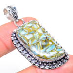 Copper Larimar Handmade 925 Sterling Silver Jewelry Pendant 2.09 h1s42