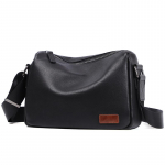 2024 Meeste Ehtsast Nahast Lehmapealsest Messenger-kott - V&auml;ike Vabaaja &Otilde;lakott V&auml;litingimustesse must