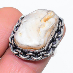 Biwa Pearl Handmade 925 Sterling Silver Jewelry Ring Size 7 h4p94
