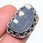 Natural Black Obsidian Gemstone 925 Sterling Silver Jewelry Ring Size 6.5 c1j52