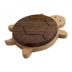 Puidust Turtle Coaster kuumakindel alusmatt jookide p&otilde;letusvastasele potimatile, korduvkasutatav S