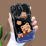 Armas koomiksimustriga kreemja tekstuuriga korpus, lainelise servaga pehme silikoonkaanega telefoni&uuml;mbris Xiaomi Redmi jaoks Xiaomi Poco M6 4G must