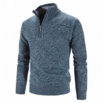 S&uuml;gistalvine ka&scaron;miirist meeste t&otilde;mblukuga poolk&otilde;rge kaelusega pullover kampsun meeste pikkade varrukatega kampsun XXL sinine