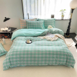 AB Puuvillaserii: Puuvillane &uuml;hiselamuvoodikomplekt - &Uuml;heinimesevoodi, neljaosaline, koos lakanitega 90 Fitted Sheet Three-piece Set - Small