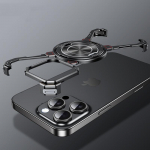 iPhone 16 Pro Max 15 Pro 14 13 jaoks Raamita Alumiiniumisulamist P&otilde;rutuskindel Luksuslik Magsafe Magnetilise Hoidikuga Telefonikate iPhone 16 must