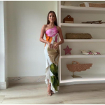 Naiste elegantne lilleline pikk kleit daamide varrukateta pidulik maksikleidid 2025 suvine rannapuhkus bodycon t&auml;navariietus uus S valge