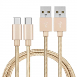 Cable USBC pour OnePlus 10 Pro - OnePlus 9 - OnePlus 9 Pro - OnePlus 8 - OnePlus 8T - OnePlus 7T -Nylon Or 1M [LOT 2] Phonillico&reg;