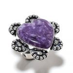 Lepidolite Stone Handmade 925 Sterling Silver Jewelry Ring Size 7 s7j89