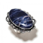 Sodalite Handmade 925 Sterling Silver Jewelry Ring Size 10 t6b30