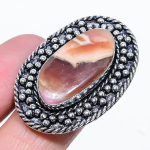 Rhodochrosite Handmade 925 Sterling Silver Jewelry Ring Size 10 d1o63