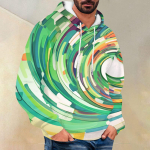 Meeste vaba tr&uuml;kiga kapuutsiga dressipluus Meeste vabaaja moodne spordisviiter M safran