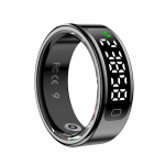 Nutikas ring s&uuml;dame l&ouml;&ouml;gisageduse vere hapnikusisalduse verer&otilde;hu m&otilde;&otilde;tjad mehed, naised, fitnessi j&auml;lgija, sport IP68 veekindel Bluetooth r&otilde;ngas Size 7 (17.5mm) must