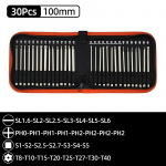 30 tk. komplekt 100/150 mm S2 terasest magnetkruvikeeraja otsikud 1/4 tolli kuuskant varrega elektrilised t&ouml;&ouml;riistad piludega risti ruut Torx