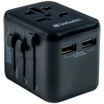Verbatim Adapter Podr&oacute;żny Eu/Uk/Us2Xusb-A Uta-01 Czarny/Black 49543