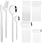 24 tk roostevabast terasest s&ouml;&ouml;giriistade komplekt Nuga Kohviklusikas Kahvel Lauan&otilde;ude komplekt Peegelsile Vastupidav Lame s&ouml;&ouml;giriist L&auml;&auml;ne peo K&ouml;&ouml;gi lauan&otilde;ud h&otilde;be