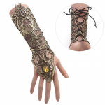 Gooti stiilis Steampunk pitsiga mansett s&otilde;rmedeta kindavarre soojendaja k&auml;ev&otilde;ru must kuld