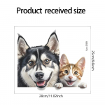 Tehislooma husky kassipoega piiluva klaasakna kleebis 25*28cm/fun-f289